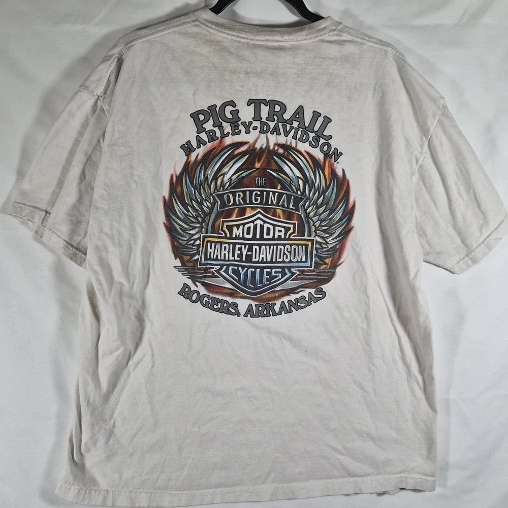 Vintage Harley-Davidson Pig Trail Rogers Arkansas T Shirt USA Made XL Biker... - Picture 2 of 9